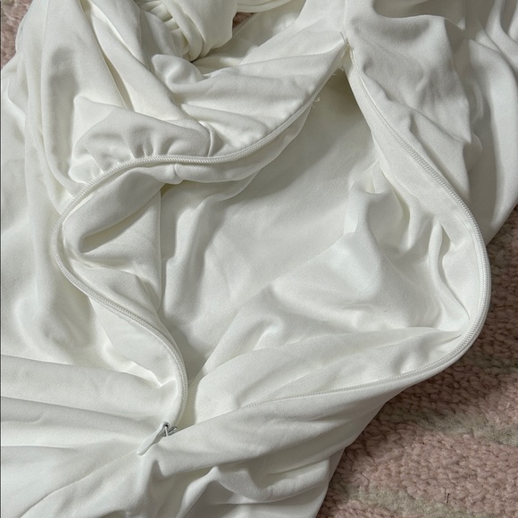 NWT Zara Ruched Halter Maxi Dress White Size Large Bridal Shower Rehearsal - Picture 16 of 16